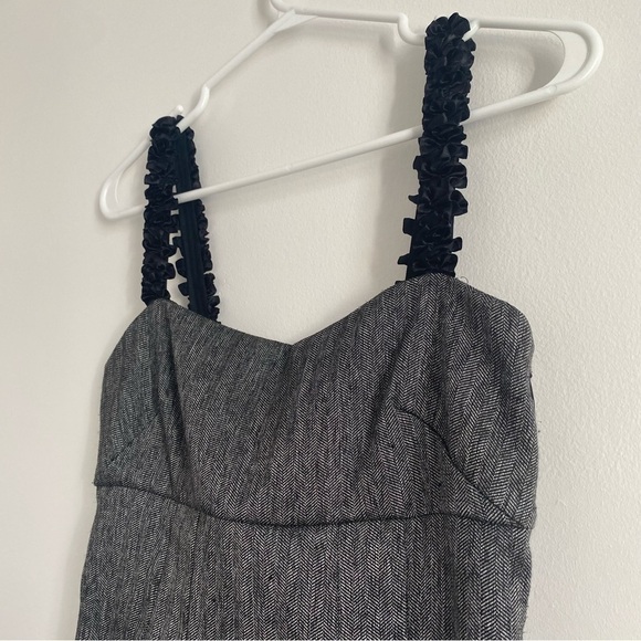 Miss Sixty Vintage Y2K Gray Mini Dress Rushed Straps Size Small - Picture 3 of 8